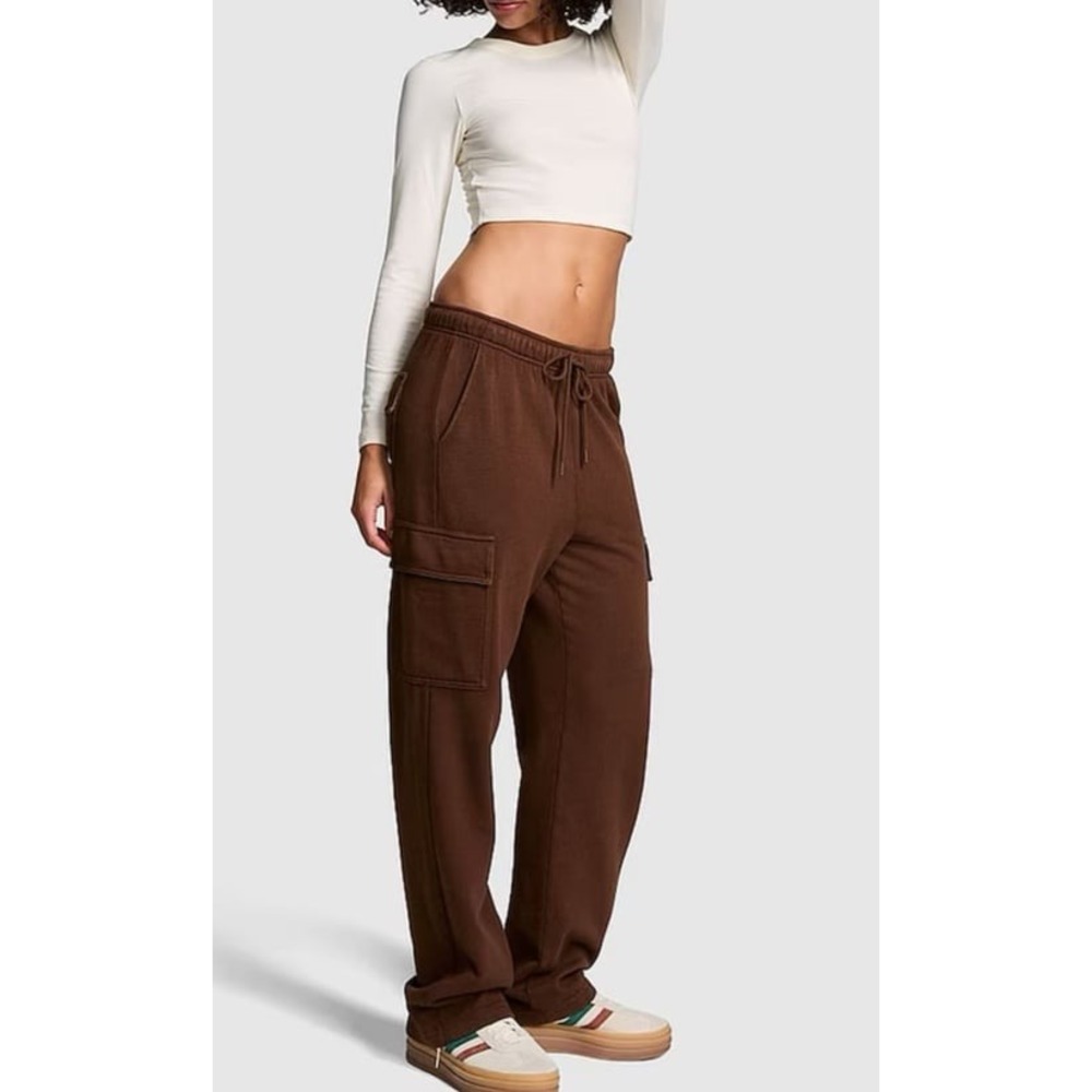 Pink brown Cargo sweatpants size large